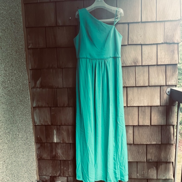 Adrianna Papell Women's One Shoulder Chiffon Gown Special Occasion Dress Size 14 - Picture 4 of 16